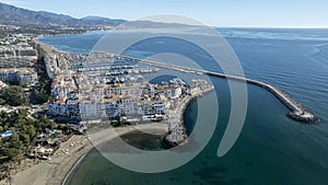 aerial view of the port of cabopino in the municipality of Marbella, Andalusia