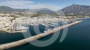 aerial view of the port of cabopino in the municipality of Marbella, Andalusia