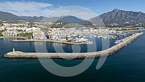 aerial view of the port of cabopino in the municipality of Marbella, Andalusia