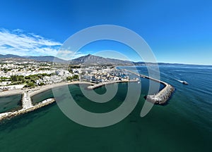 aerial view of the port of cabopino in the municipality of Marbella, Andalusia