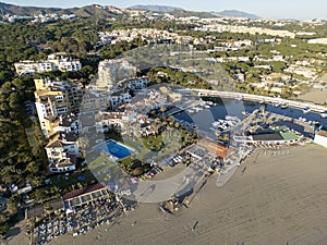 aerial view of the port of cabopino in the municipality of Marbella, Andalusia