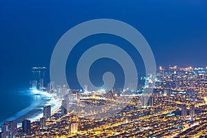 Aerial view of the port city of Iquique in the coast of the Atacama desert photo