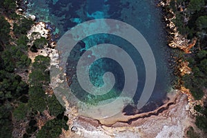 Aerial view of Port d`Alon creek near Bandol, France