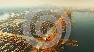 Aerial view of the Port of Jebel Ali, the busiest port in the Middle-East