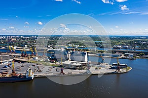 Aerial view of the port in Kaliningrad