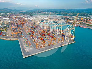 Aerial view of Port of Koper in Slovenia