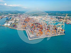 Aerial view of Port of Koper in Slovenia