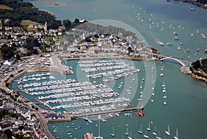 Aerial view of the port of La TrinitÃ©-sur-Mer in Brittany