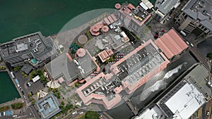 Aerial view of Port Louis Mauritius, city center.