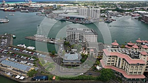 Aerial view of Port Louis Mauritius, city center