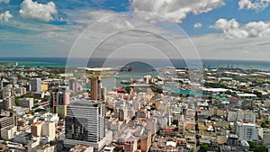 Aerial view of Port Louis in Mauritus