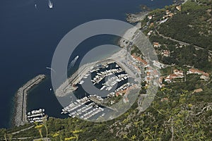 Aerial view of the port of Maratea