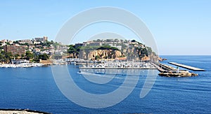 Aerial view of the port of Sant Feliu de Guixols photo