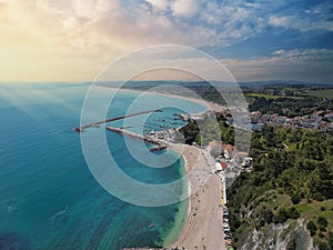 aerial view of the port of the town of Numana photo