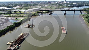 Aerial View of Port of Wilmington Delaware - Christina and Delaware Rivers