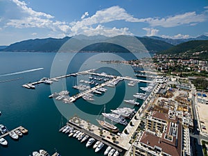 Aerial view of Porto Montenegro. Tivat city. photo