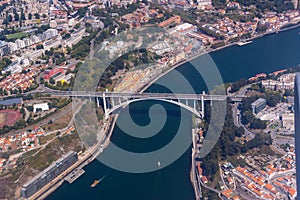 Aerial View of Porto - Arrabida Bridge photo