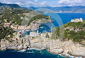 Aerial view of Portofino, Italy