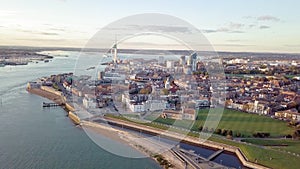 Aerial view of Portsmouth, Hampshire, Great Britain