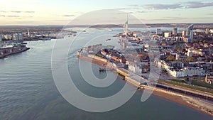 Aerial view of Portsmouth, Hampshire, Great Britain