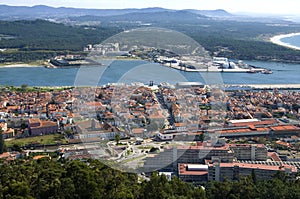 Aerial view of Portuguese city Viana do Castelo