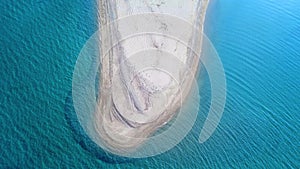 Aerial view of Possidi cape exotic beach famous touristic destination