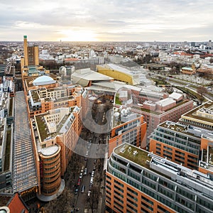 Aerial view from potsdamer platz, berlin