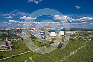 Aerial view of power plant