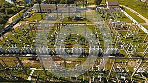 Electrical substation,power station. Aerial view