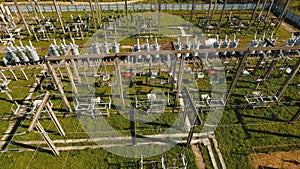 Electrical substation,power station. Aerial view