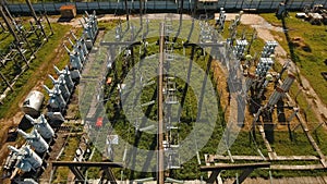 Electrical substation,power station. Aerial view