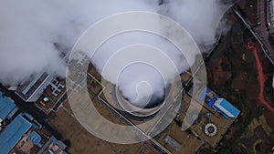 Aerial view of power plants, thermal power station