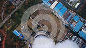 Aerial view of power plants, thermal power station