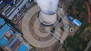 Aerial view of power plants, thermal power station