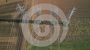 Aerial View Power Transmission Line