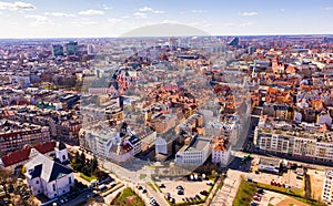 Aerial view of Poznan cityscape