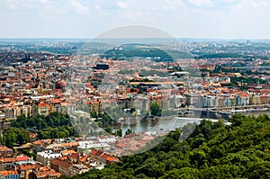 Aerial view on Prague