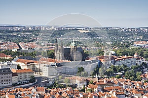 Aerial view of Prague Castle. Czech Republic. Europe