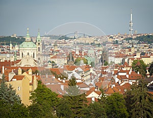 Aerial view on Prague city