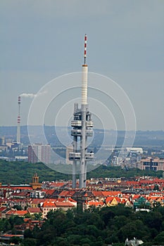 The aerial view of Prague City