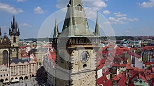 Aerial View of the Prague Clock Tower