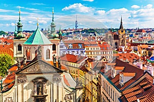 Aerial view of Prague, Czech Republic photo