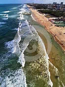 Aerial View of Praia do Futuro Beach, Fortaleza, CearÃÂ¡ Brazil photo