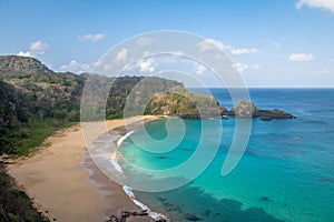 Aerial view of Praia do Sancho Beach - Fernando de Noronha, Pernambuco, Brazil