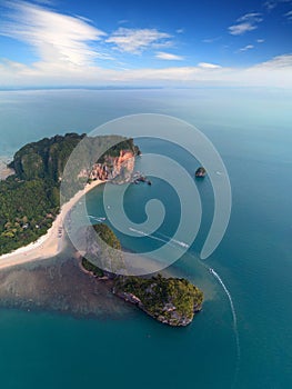 Aerial view of Pranang beach, Thailand photo