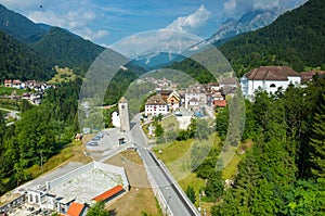 Aerial view on Prato Carnico