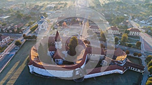 Aerial view of Prejmer fortified Church. Brasov, Romania