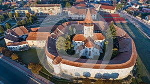 Aerial view of Prejmer fortified Church. Brasov, Romania