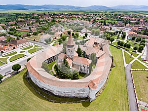 Aerial view of Prejmer fortified Church. UNESCO world heritage s