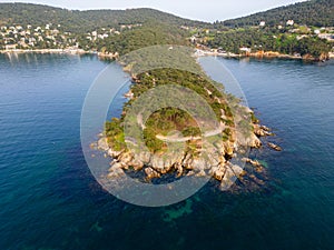 Aerial view of a prinsess island buyukada in Istanbul, Turkey